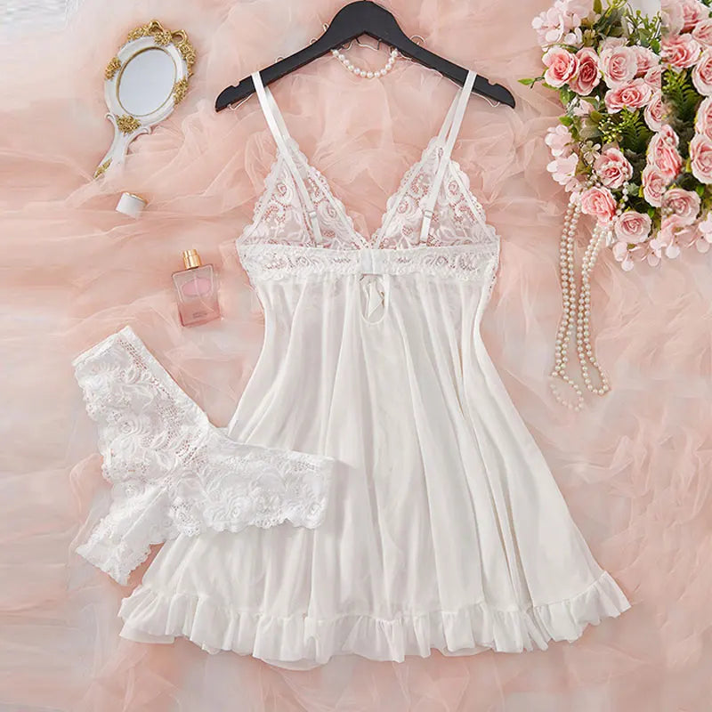 Summer Lace Thong Set Women’s Sexy Pajamas