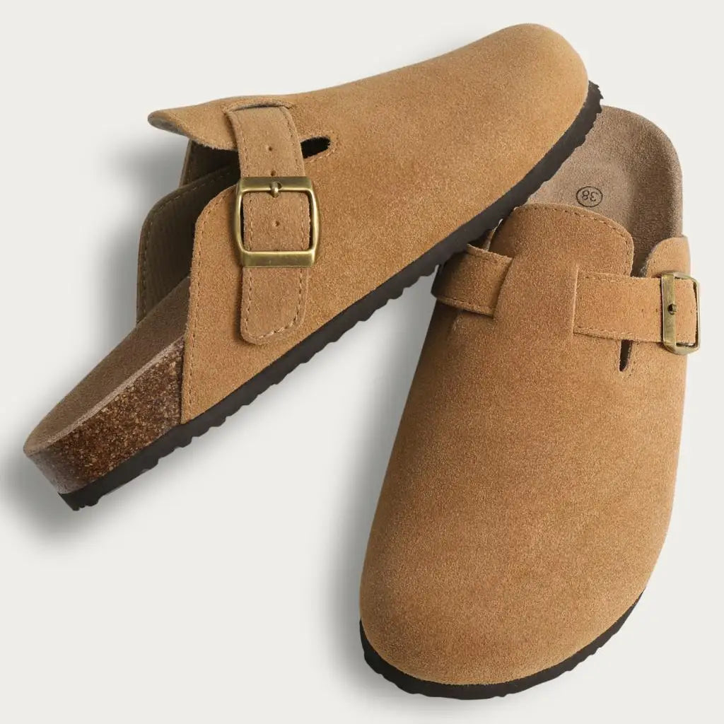 Shevalues Suede Clogs for Women Summer Mules with Arch Support