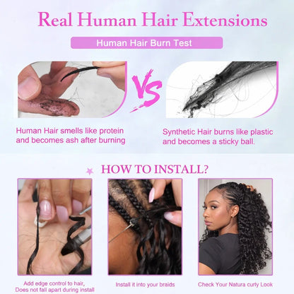 12A Curly Crochet Human Hair Extensions Deep Pixie Curls