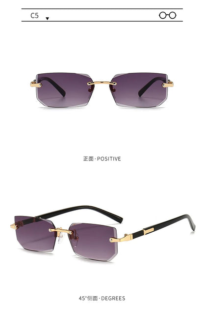 Rimless Square Sunglasses for Women and Men