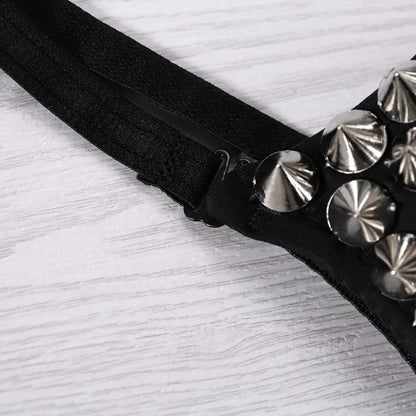 Silver Rivets Gothic Push Up Bralette for Women