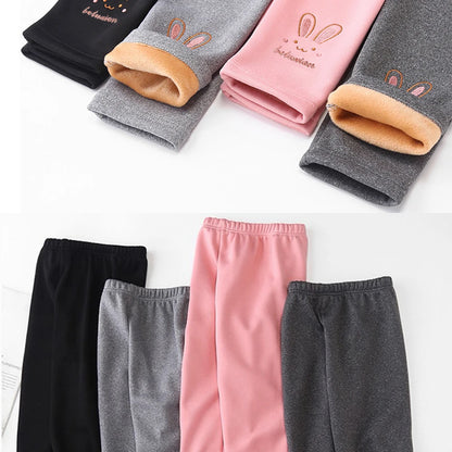 Fleece-Lined Thermal Leggings for Girls