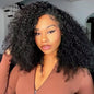 16 Inch Kinky Curly Human Hair Half Wig for Women