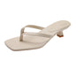 Women’s Low Heel Clip Toe Slippers for Summer Casual Wear