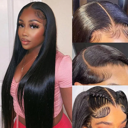 Bone Straight Lace Closure Wig Brazilian Human Hair 16-42 Inches