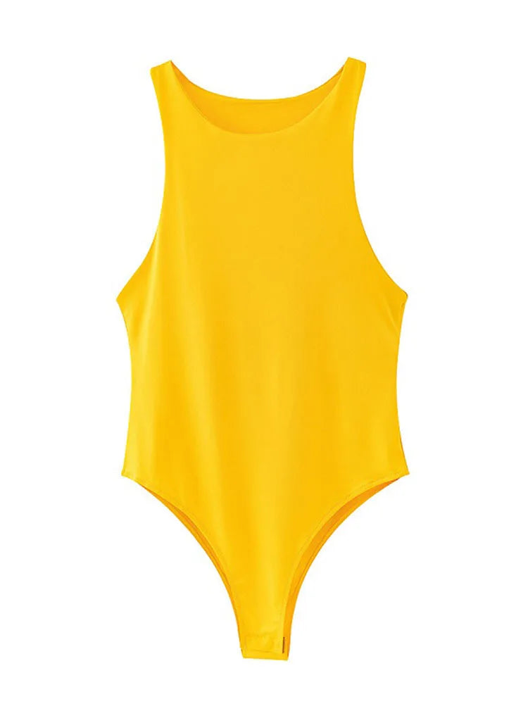 Summer Solid Sexy Bodycon Women Bodysuit Green Slim