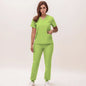 Stretchy V-Neck Nurse Scrub Set Jogger Pants
