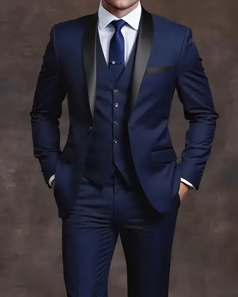 Slim Fit Black Tuxedo Suit Set for Men