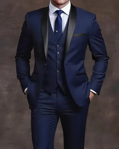 Slim Fit Black Tuxedo Suit Set for Men