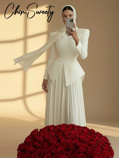 Elegant Women's Blazer Skirt Suit Set