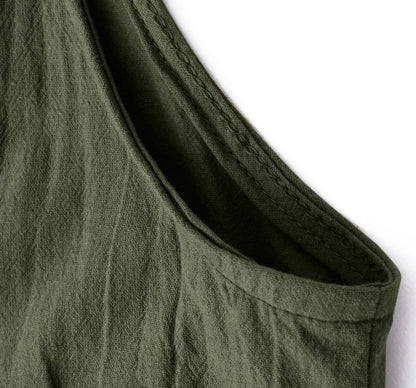 Women’s Cotton Linen Wide Leg Jumpsuit 5XL