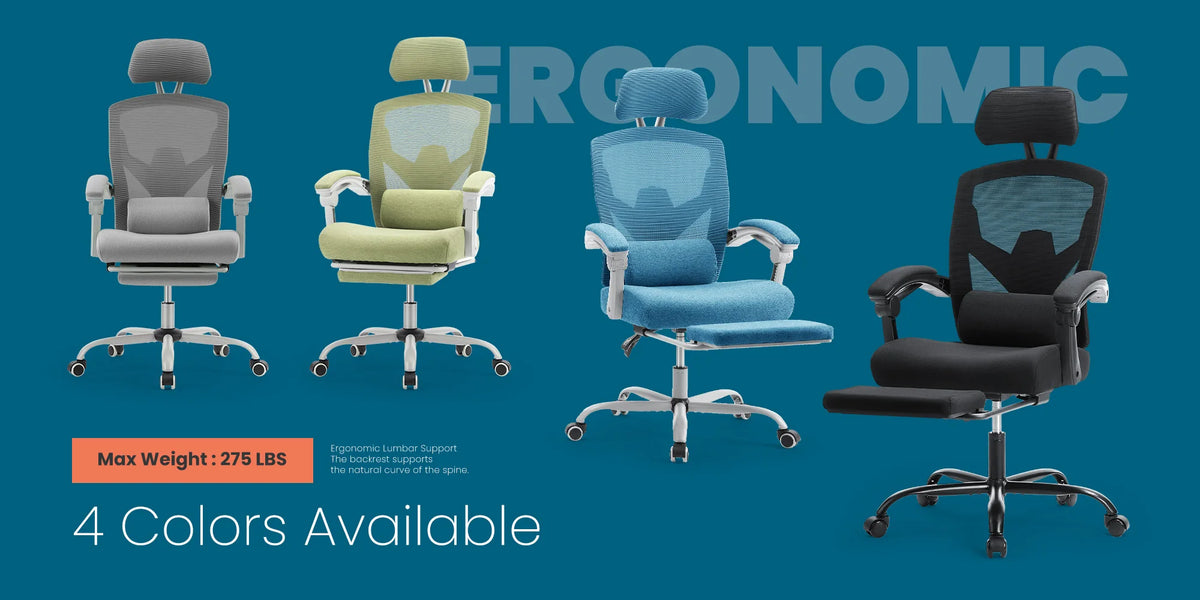 MCQ High Back Ergonomic Gaming Office Chair with Lumbar Support