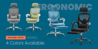 MCQ High Back Ergonomic Gaming Office Chair with Lumbar Support