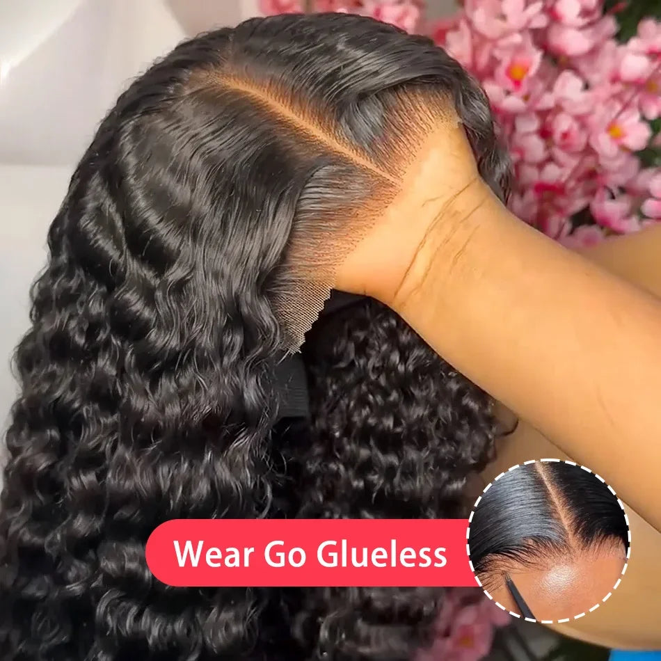 40 Inch Deep Wave Human Hair Lace Frontal Wig