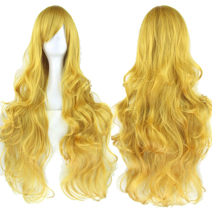 Soowee Curly Long Green Synthetic Hair Wig for Women