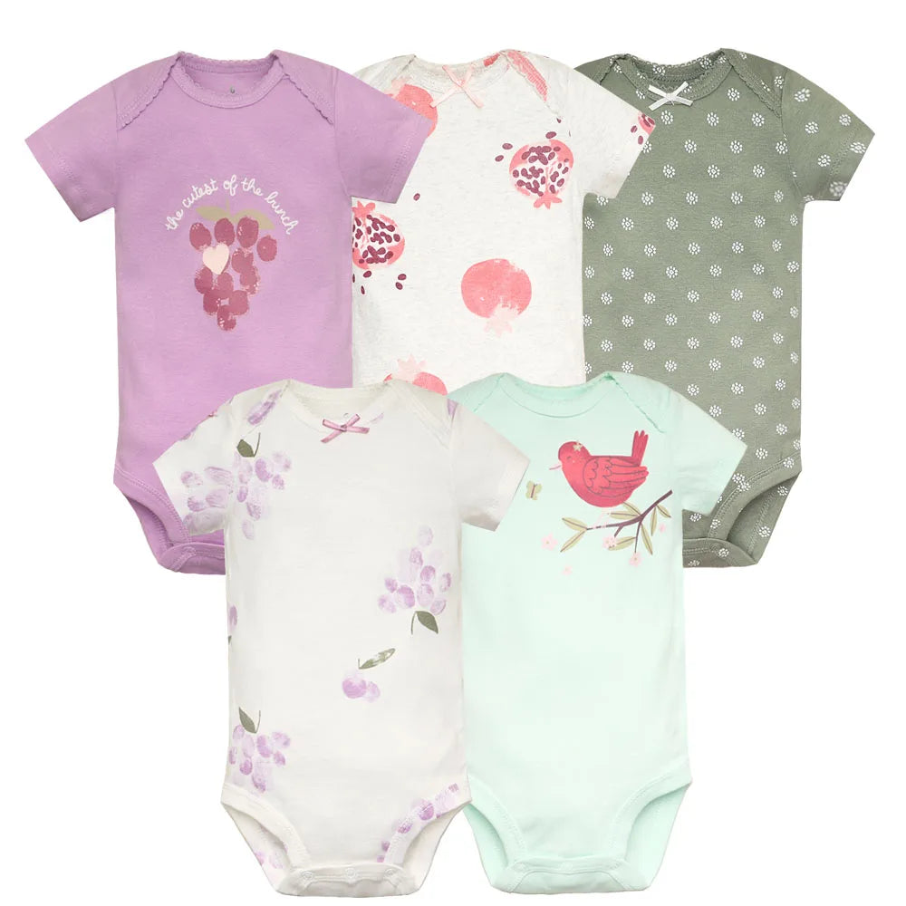 Cotton Summer Girls Bodysuit Set for Newborns
