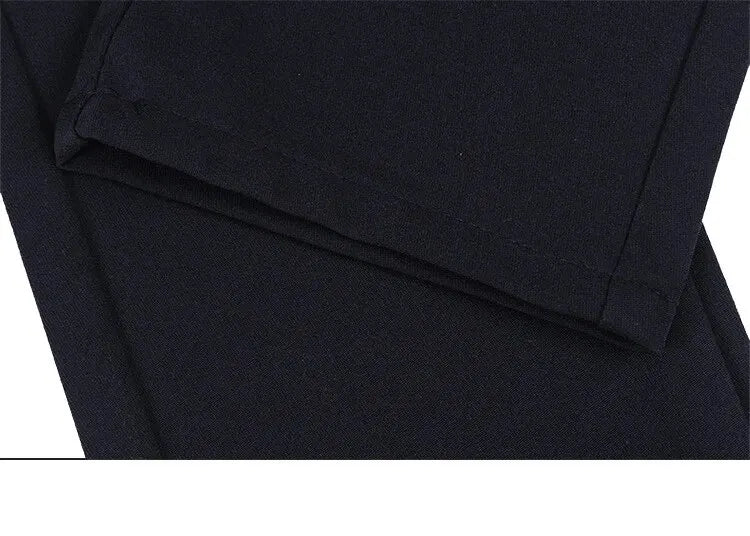 Men's Casual Elastic Straight Pants Black Blue