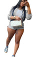 Women's Slim Sporty Tracksuit with Jacket and Shorts