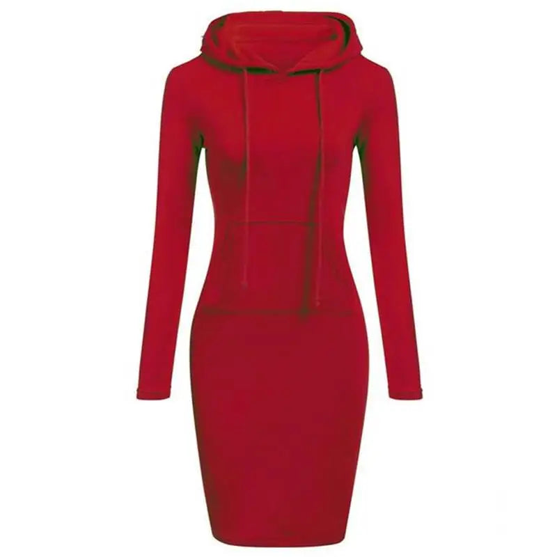 Hooded Sweatshirt Dress for Women in Polyester