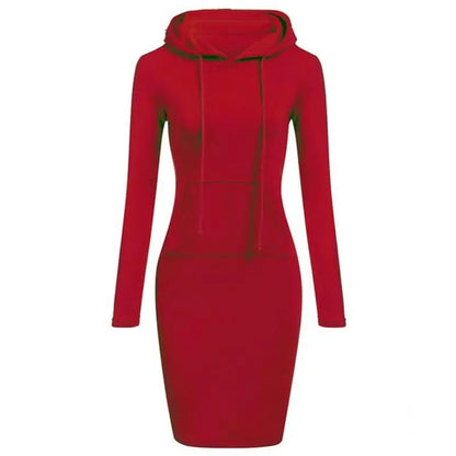 Hooded Sweatshirt Dress for Women in Polyester