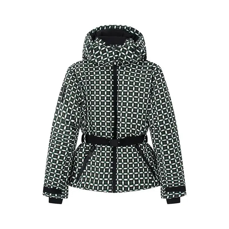 Casual Fur-Trimmed Hooded Ski Suit Women Warm Jumpsuit
