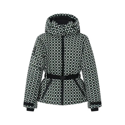 Casual Fur-Trimmed Hooded Ski Suit Women Warm Jumpsuit