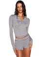 Joskaa Dot Print Tracksuit Set Women Long Sleeve Crop Top