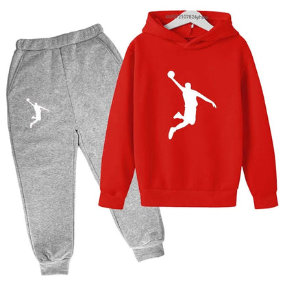 Kids Casual Hoodie and Pants Tracksuit Set