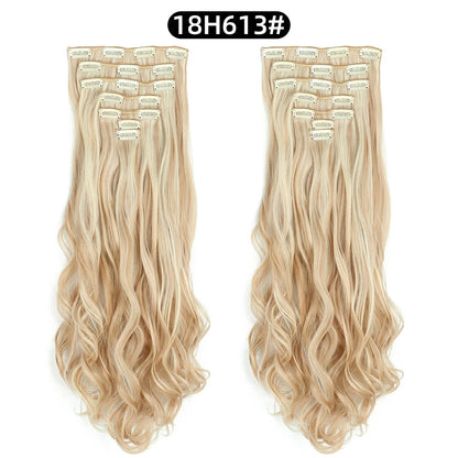22 Inch Curly Wavy Clip In Hair Extensions Synthetic