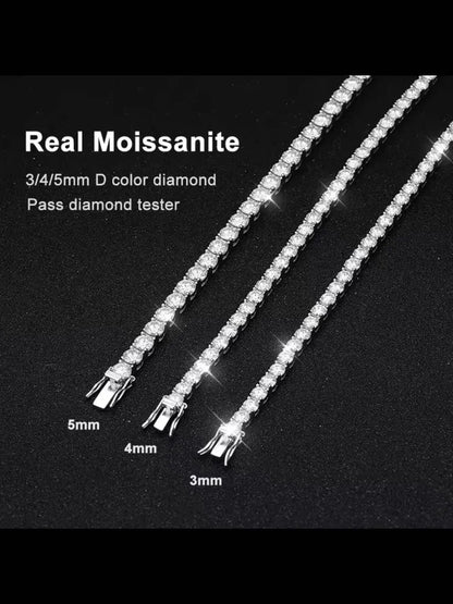 Moissanite Tennis Bracelet S925 Sterling Silver 18k Gold