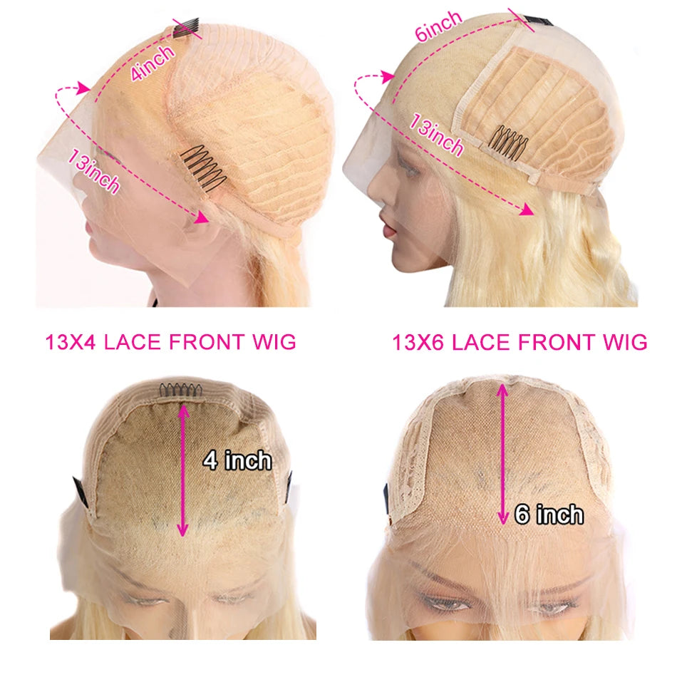 Blonde 613 Lace Front Human Hair Wig 40 Inch Straight