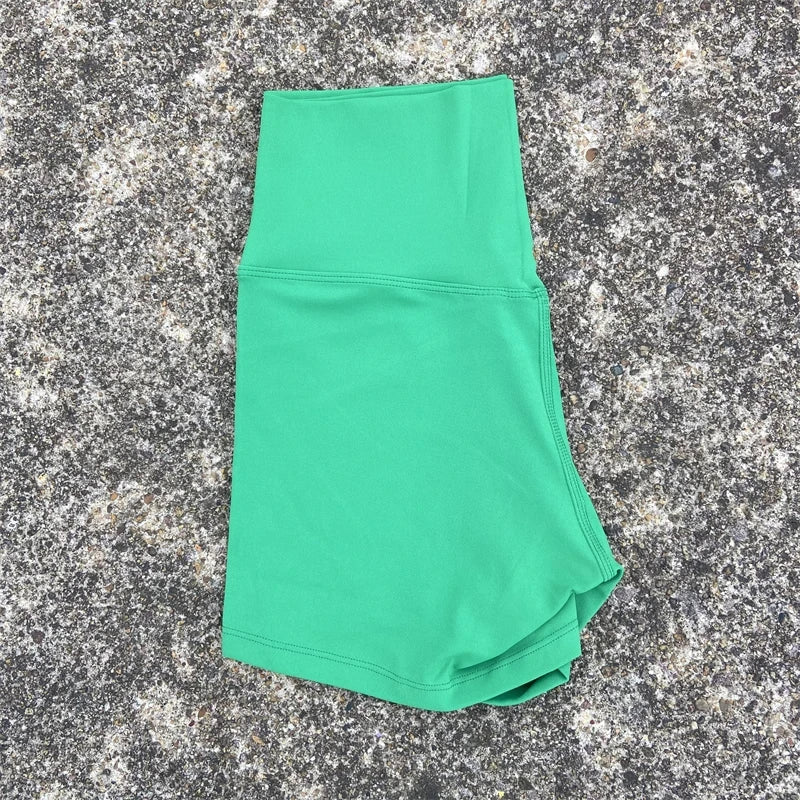 High Waist Yoga Shorts for Women in Solid Color