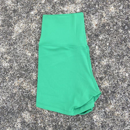 High Waist Yoga Shorts for Women in Solid Color