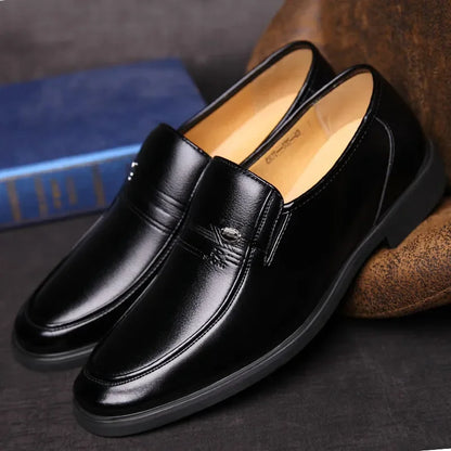 Leather Black Slip-On Loafers for Men Plus Size 38-44