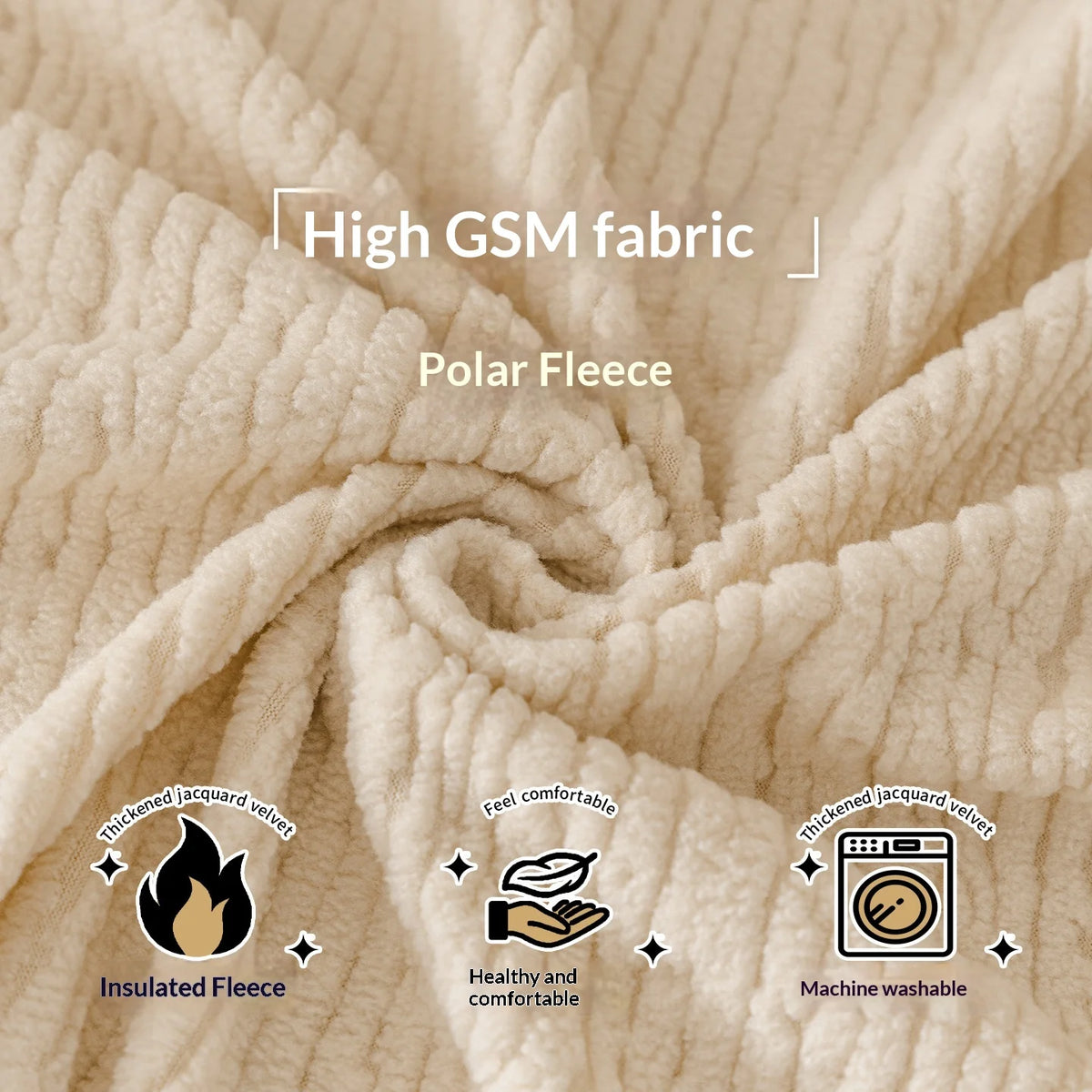 Jacquard Sofa Cover Thick Elastic for L-Shaped Sofa