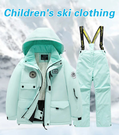 Winter Skiing Suit for Boys and Girls, Waterproof Polyester