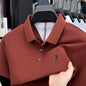 Men's Short Sleeve Cotton Polo Shirt with Embroidery