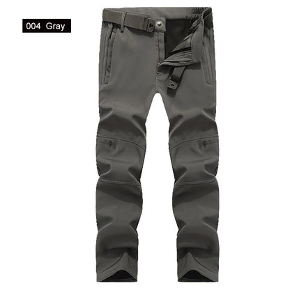 Men's Winter Soft Shell Hiking Pants with Fleece Lining