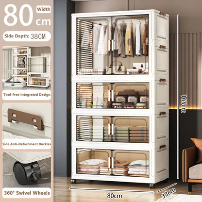 Multi-Layer Plastic Storage Cabinet for Home Use
