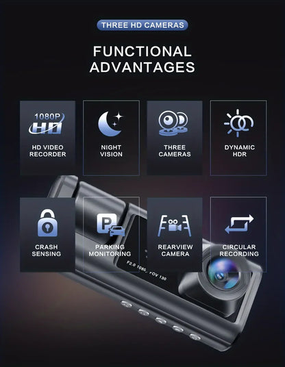 1080P Dash Cam with IR Night Vision and Loop Recording