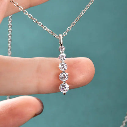 Brilliant Moissanite Pendant Necklace 14K Gold Filled