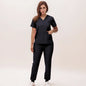 Stretchy V-Neck Nurse Scrub Set Jogger Pants