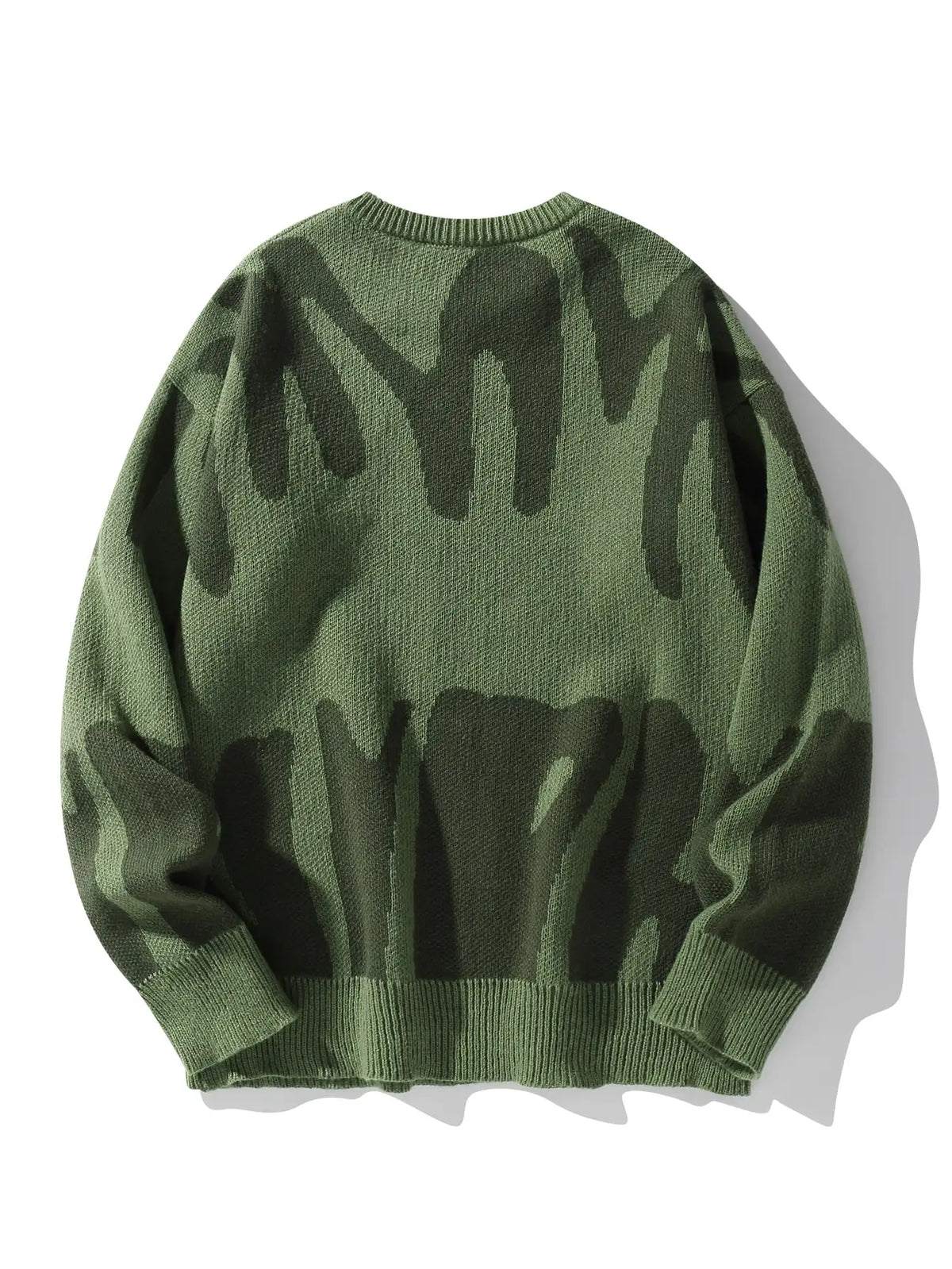 Irregular Jacquard Pattern Pullover Sweater Men Casual
