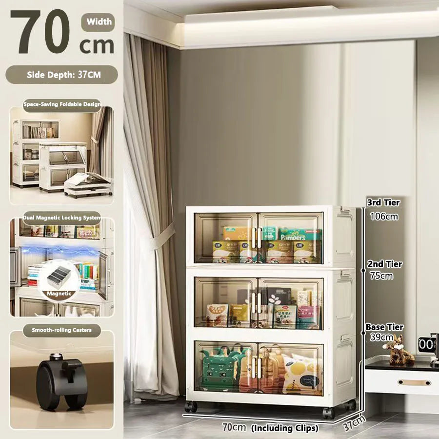 Large Capacity Plastic Folding Storage Cabinet
