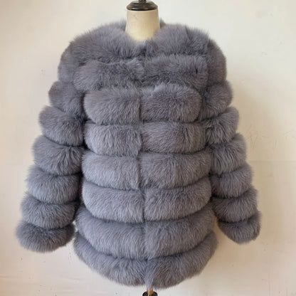 4in1 Real Fox Fur Coat for Women