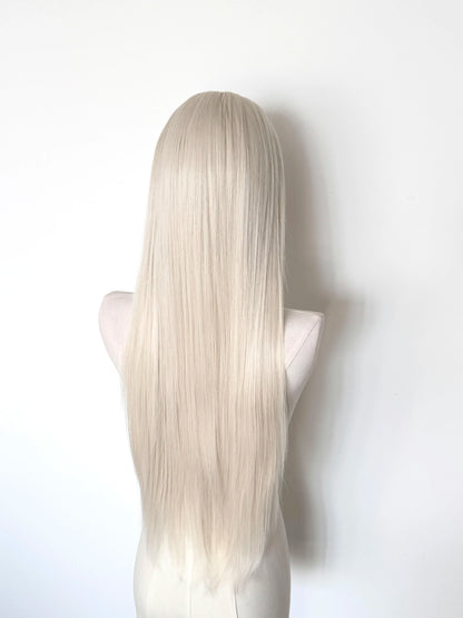 Platinum Lace Front Wig Long Straight White Cosplay Wig