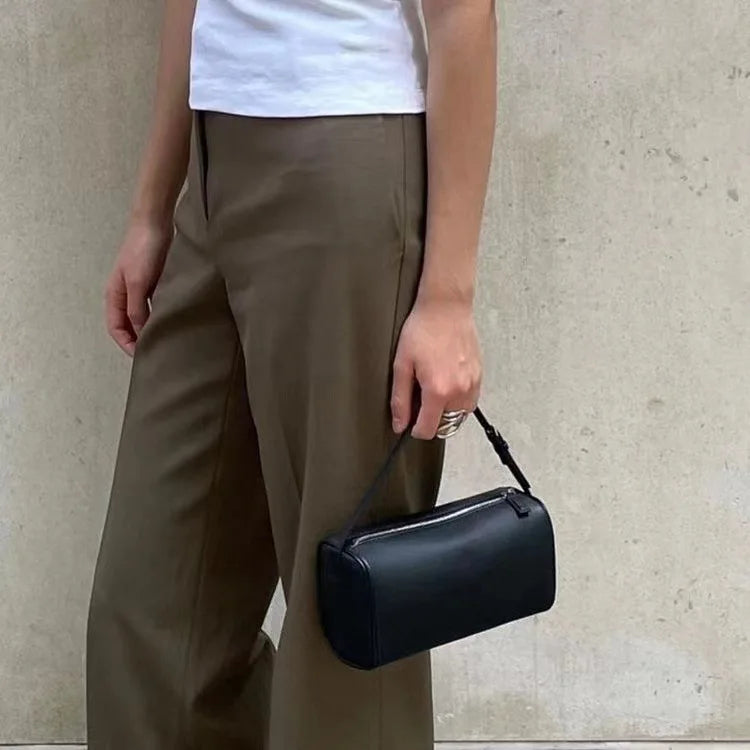 Soft Cowhide Mini Crossbody Bag with Split Leather