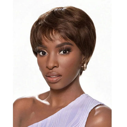 Short Pixie Cut Glueless Human Hair Wig Natural Black