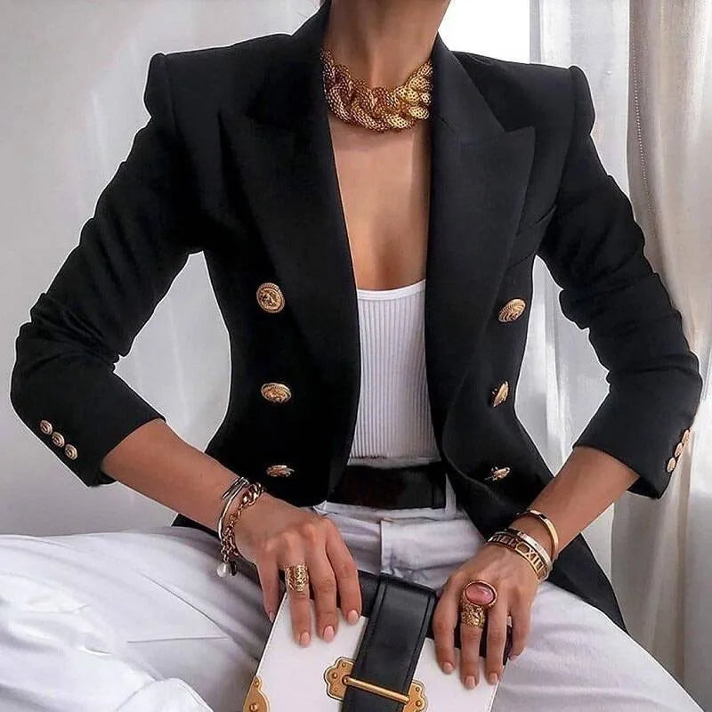 Casual Long Sleeve Women Blazer Office Jacket