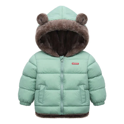 Thick Winter Jacket for Kids Hooded Cotton Outerwear